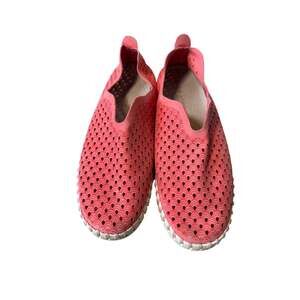 Ilse Jacobsen Women’s Coral Pink Perforated Slip On Flats Casual Shoes Size EU39